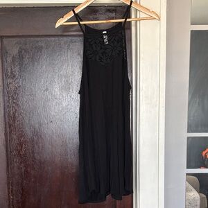 Zenana Outfitters Black Crochet Yoke Tank